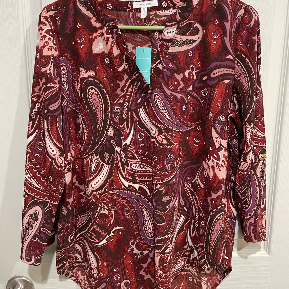 Paisley Print Women's Top - Red